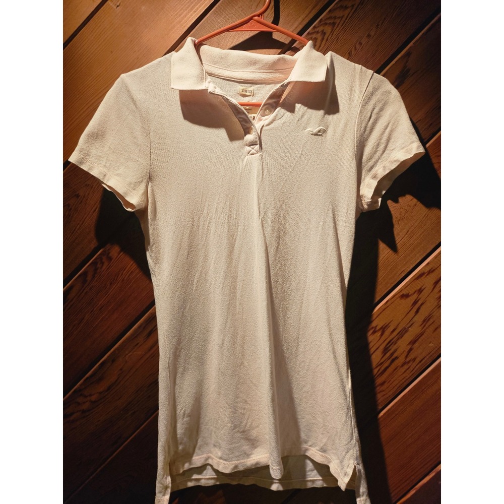Hollister California Vintage Womens Stretch Polo Shirt Light Pink Small Logo